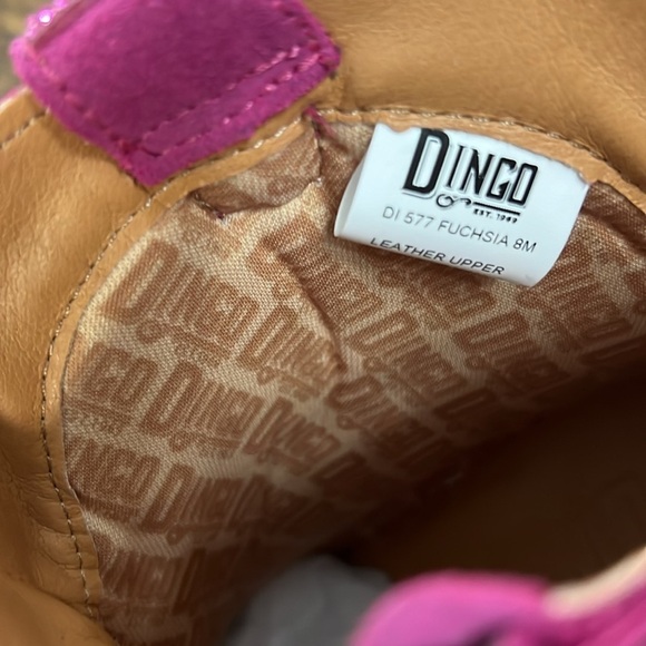 NWT Dingo Boots Leather Cowgirl Pink Fuschia Rhinestone embellished womens 8 - Picture 13 of 16